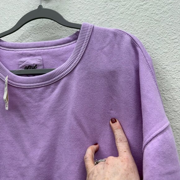 Aerie Chill Cozy Oversized Crew Purple Pullover Sweatshirt Womens size XL NEW - Picture 3 of 9